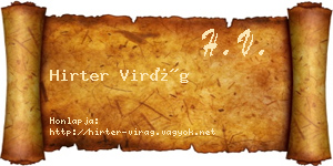 Hirter Virág névjegykártya